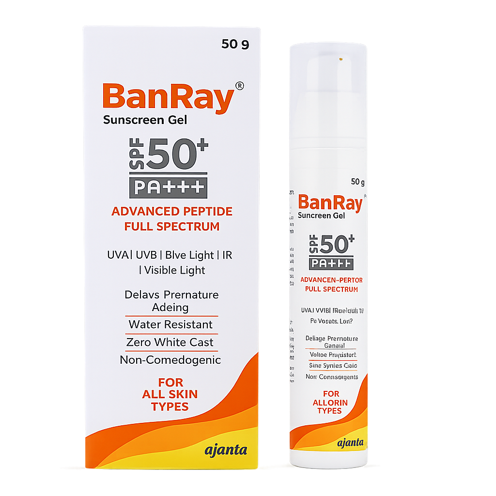 Ajanta BanRay Sunscreen Gel SPF 50+ PA+++ 50G
