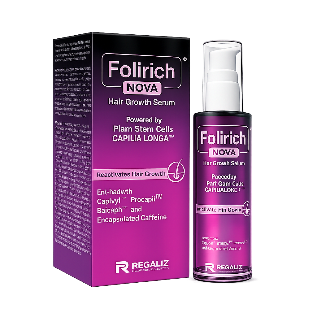 Regaliz Folirich Nova Hair Growth Serum | Capilia Longa (Plant Stem Cell Extract), Capixyl, Procapil & Baicapil | Hair Fall Control & Strengthening | Non-Sticky, Fast Absorbing | 50 ml
