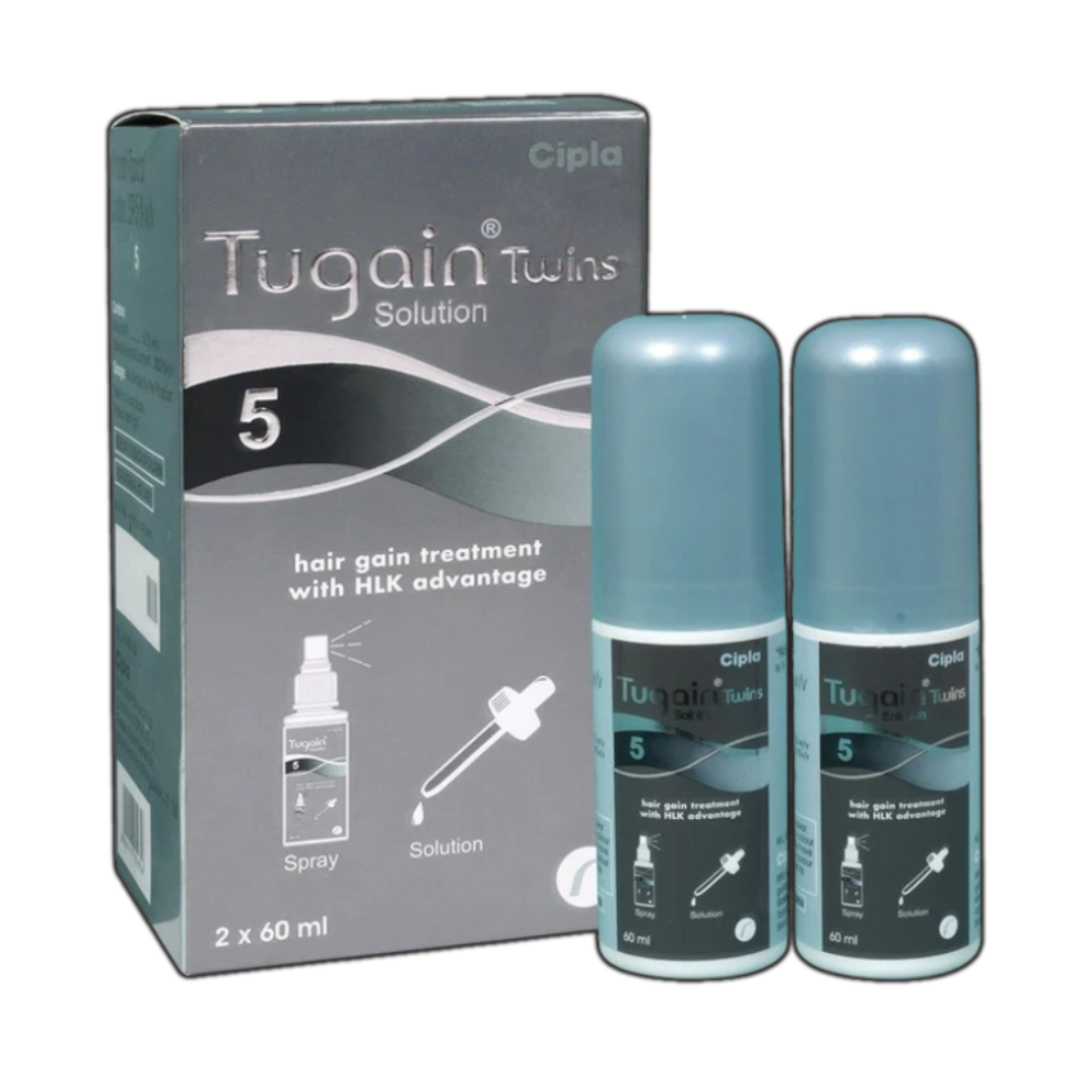 Tugain Twins 5 Solution (60ml Each)