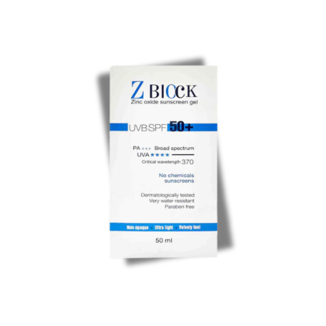 Z Block Zinc Oxide Sunscreen Gel SPF 50+ 50 G