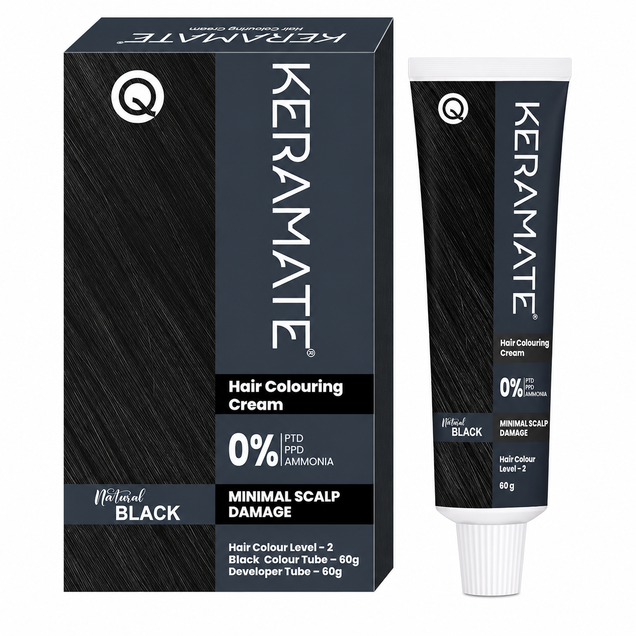 Keramate Hair Colouring Cream Natural Black 120gm