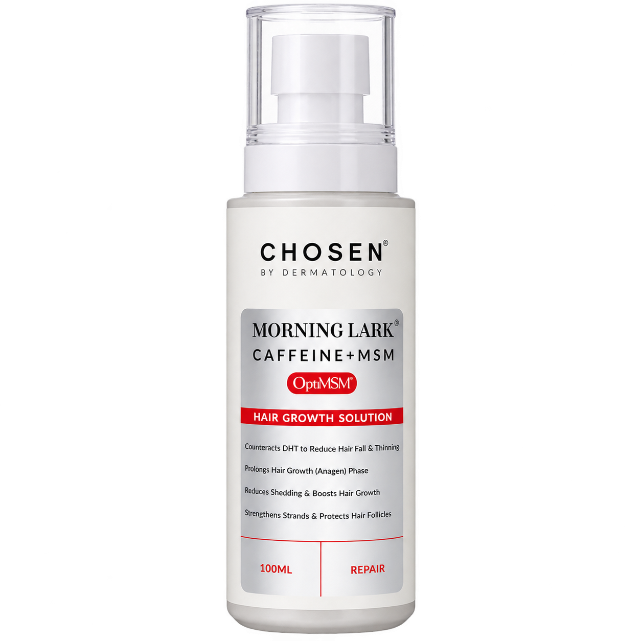 CHOSEN Morning Lark Caffeine MSM Hair Growth Serum | Boosts Hair Growth, Thickens Strands, Safe & Natural | 100ML